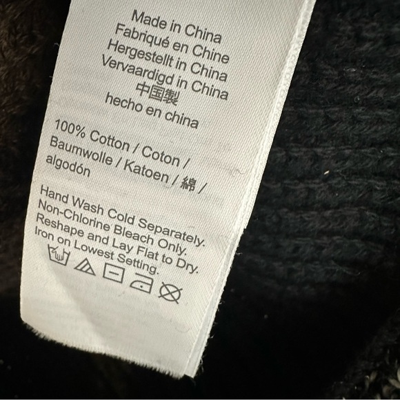 J. Crew Front Pocket Cotton Cardigan Sweater Black White Knit Size Medium - Picture 6 of 8